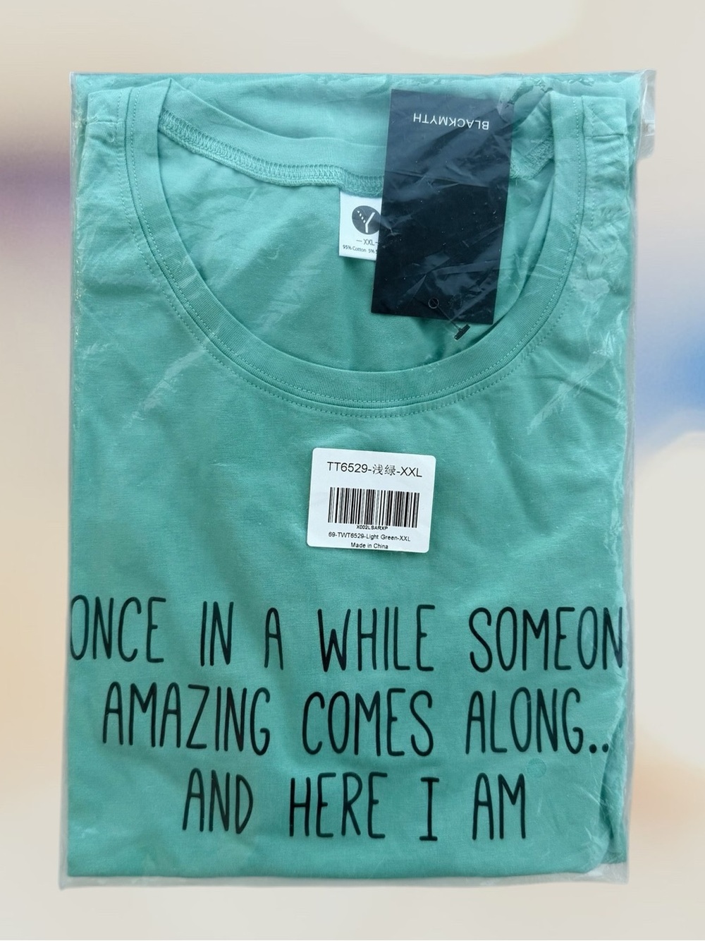 Blackmyth Green "Once In A While Someone Amazing Comes Along.." Graphic Tee XXL